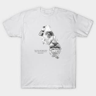 The soul becomes dyed with the color of its thoughts - Marcus Aurelius the great philosopher emperor T-Shirt